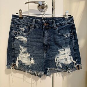 American Eagle, dark wash “Mom Short”